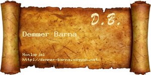 Demmer Barna névjegykártya