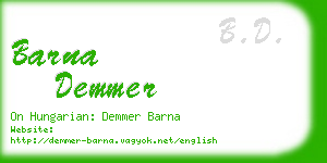barna demmer business card